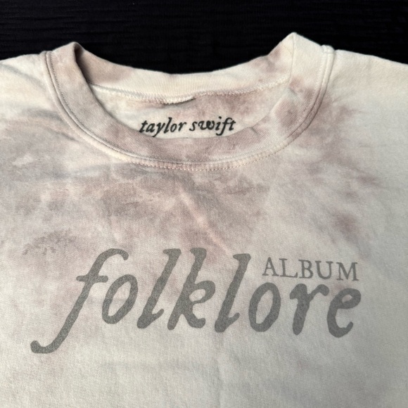 TAYLOR SWIFT Folklore Album Sweatshirt Size XL Swiftie Tie Dye Official Merch - Picture 1 of 8